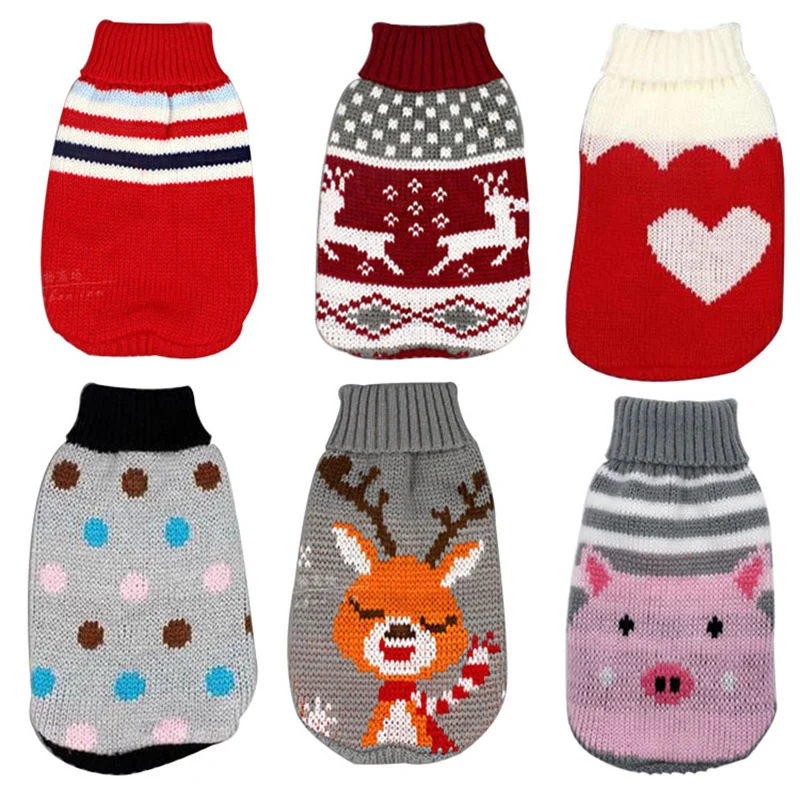 

Cartoon Cat Dog Clothes Warm Christmas Sweater for Small Medium Dog Yorkie Chihuahua Pet Clothing Coat Knitting Crochet Clothes