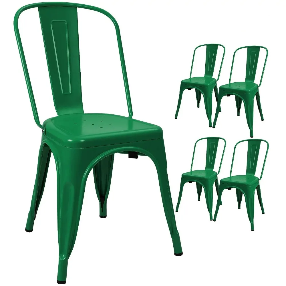 

Металлический обеденный стул для использования в помещении и на улице, штабелируемые классические стулья из ткани, шикарные металлические стулья для столовых, бистро, кафе, набор из 4 предметов