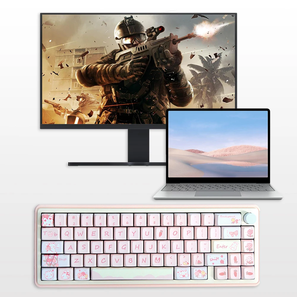 

Набор для клавиатуры с ручкой, "сделай сам", механическая клавиатура, RGB подсветка, алюминиевый сплав, 3-режимное подключение, для настольных ...
