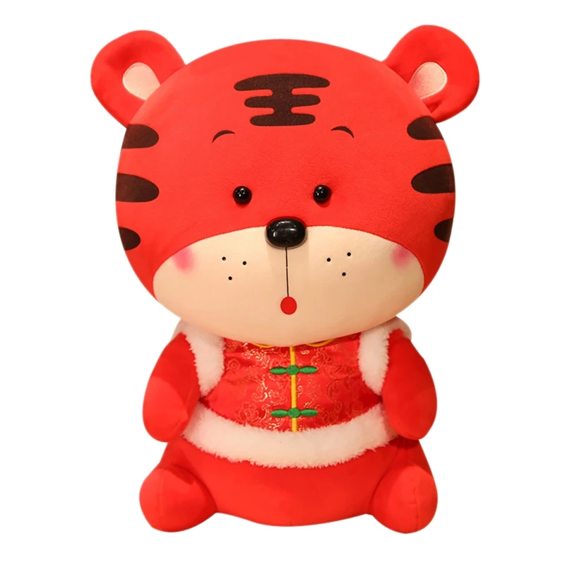 

Фигурка тигра, плюшевая игрушка, детская игрушка, кукла, животное, тигр, костюм Тан, игрушка в китайском стиле для детей и взрослых