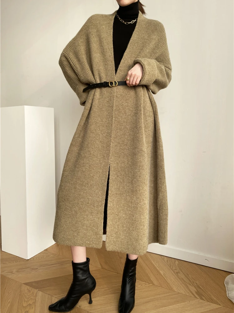 Loose Long Cardigan Women Autumn and Winter Oversized Knitted Sweater Coat Fashion Versatile Thickened Khaki Black Long Cardigan
Loose Long Cardigan Women Autumn and Winter Oversized Knitted Sweater Coat Fashion Versatile Thickened Khaki Black Long Cardigan