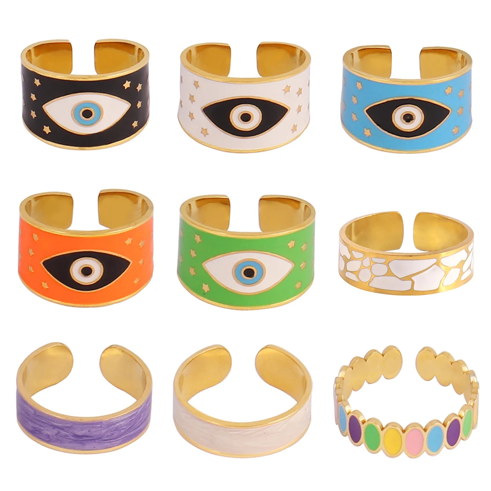 316L Stainless Steel Ring Gold Color Open Rings For Women Geometry Colorful Ring Wide Finger Ring Jewelry Party Gift Wholesale
316L Stainless Steel Ring Gold Color Open Rings For Women Geometry Colorful Ring Wide Finger Ring Jewelry Party Gift Wholesale