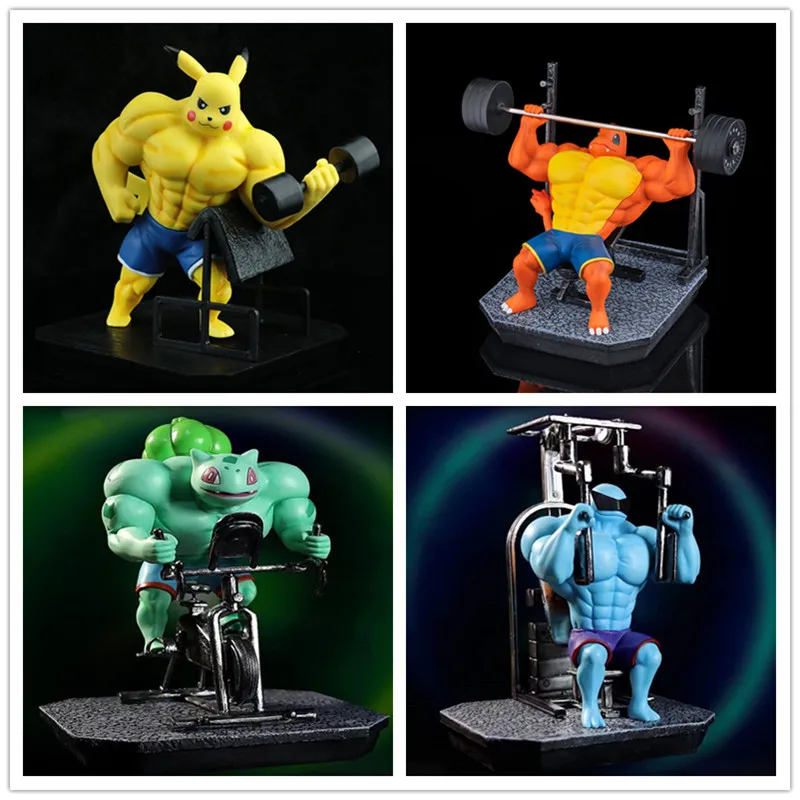 15-17cm Pokemon Muscle Pikachu Gengar Weightlifting Charmander Action Figure Creative Garage Kit Model Toys Gifts for Children
15-17cm Pokemon Muscle Pikachu Gengar Weightlifting Charmander Action Figure Creative Garage Kit Model Toys Gifts for Children