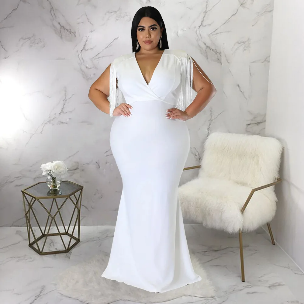 Elegant African Dresses for Women Plus Size 4XL Tassel Evening Party Long Dress Bodycon Maxi Dress Large Size Robe Africaine
Elegant African Dresses for Women Plus Size 4XL Tassel Evening Party Long Dress Bodycon Maxi Dress Large Size Robe Africaine