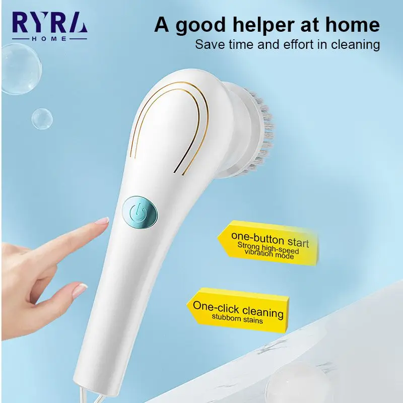 Electric Cleaning Brush 5-in-1Multifunctional Dishwashing Brush Bathtub Usb Charging Bathroom Wash Brush Kitchen Cleaning Tool
Electric Cleaning Brush 5-in-1Multifunctional Dishwashing Brush Bathtub Usb Charging Bathroom Wash Brush Kitchen Cleaning Tool