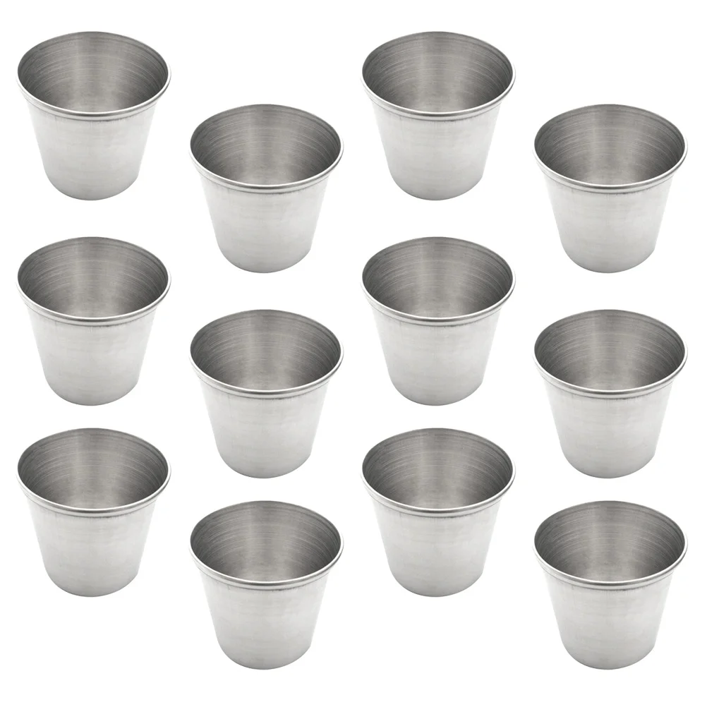 

12Pcs Stainless Steel Vintage Drinking Glasses, 45ML Smooth Surface Stainless Steel Shot Glasses Drinking Vessel Drinking Cup