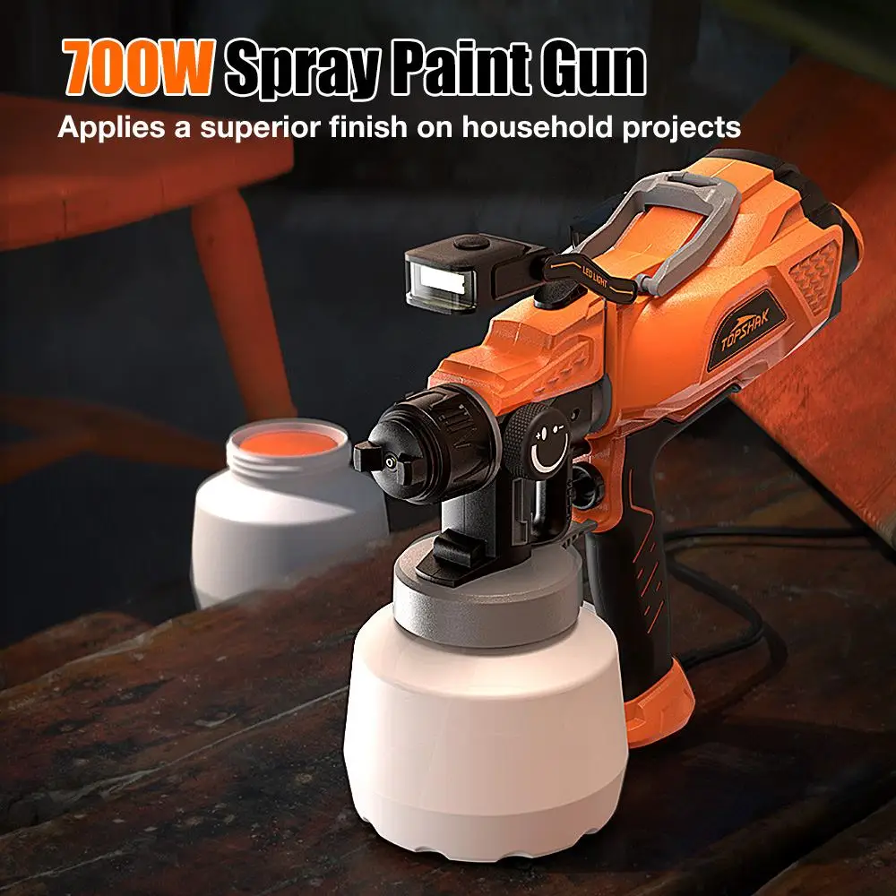 TOPSHAK TS-SG2 700W 1200ml Проводной Электрический распылитель краски, светодиодные краскопульты HVLP, инструменты для покраски W/ 3 размера медные након...
TOPSHAK TS-SG2 700W 1200ml Проводной Электрический распылитель краски, светодиодные краскопульты HVLP, инструменты для покраски W/ 3 размера медные након...