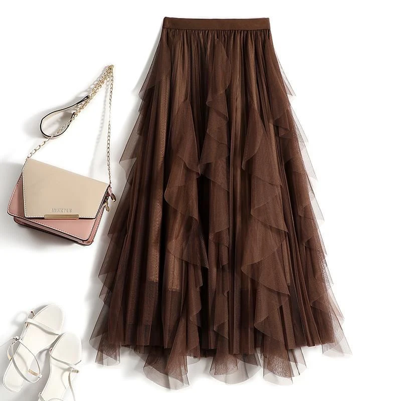 Biyaby Solid Color Tulle Long Skirt Women Elastic High Waist Tiered Mesh Midi Skirt Female Irregular Patchwork A Line Skirts
Biyaby Solid Color Tulle Long Skirt Women Elastic High Waist Tiered Mesh Midi Skirt Female Irregular Patchwork A Line Skirts