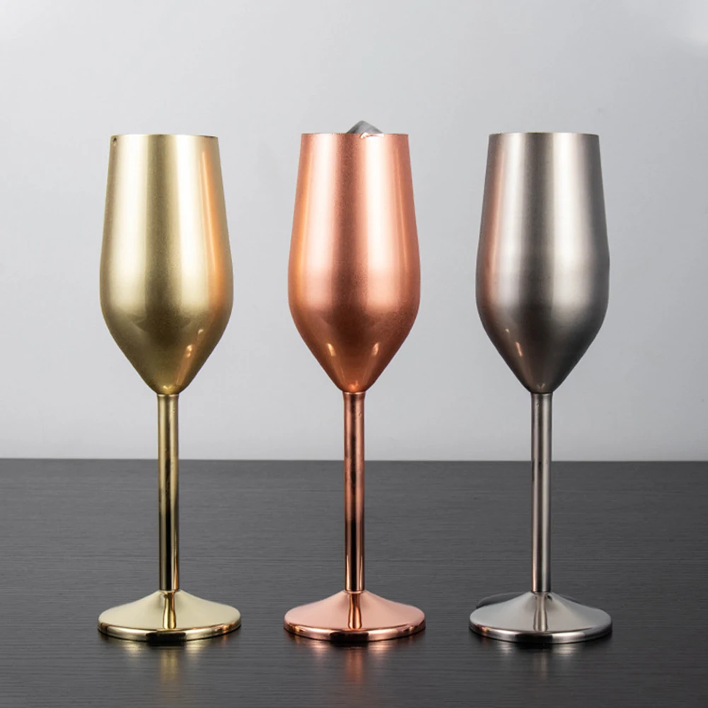 220ml Stainless Steel Champagne Flute Glass Unbreakable Wine Cup Gold Silver Cocktail Glass Metal Flute Home Bar Party Supplies
220ml Stainless Steel Champagne Flute Glass Unbreakable Wine Cup Gold Silver Cocktail Glass Metal Flute Home Bar Party Supplies