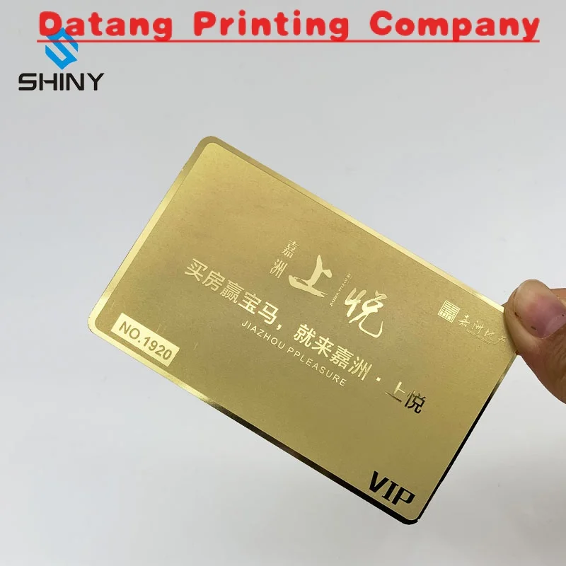 

Hot!!! 2022 OEM gold plated metallic business card stainless steel vip metal card