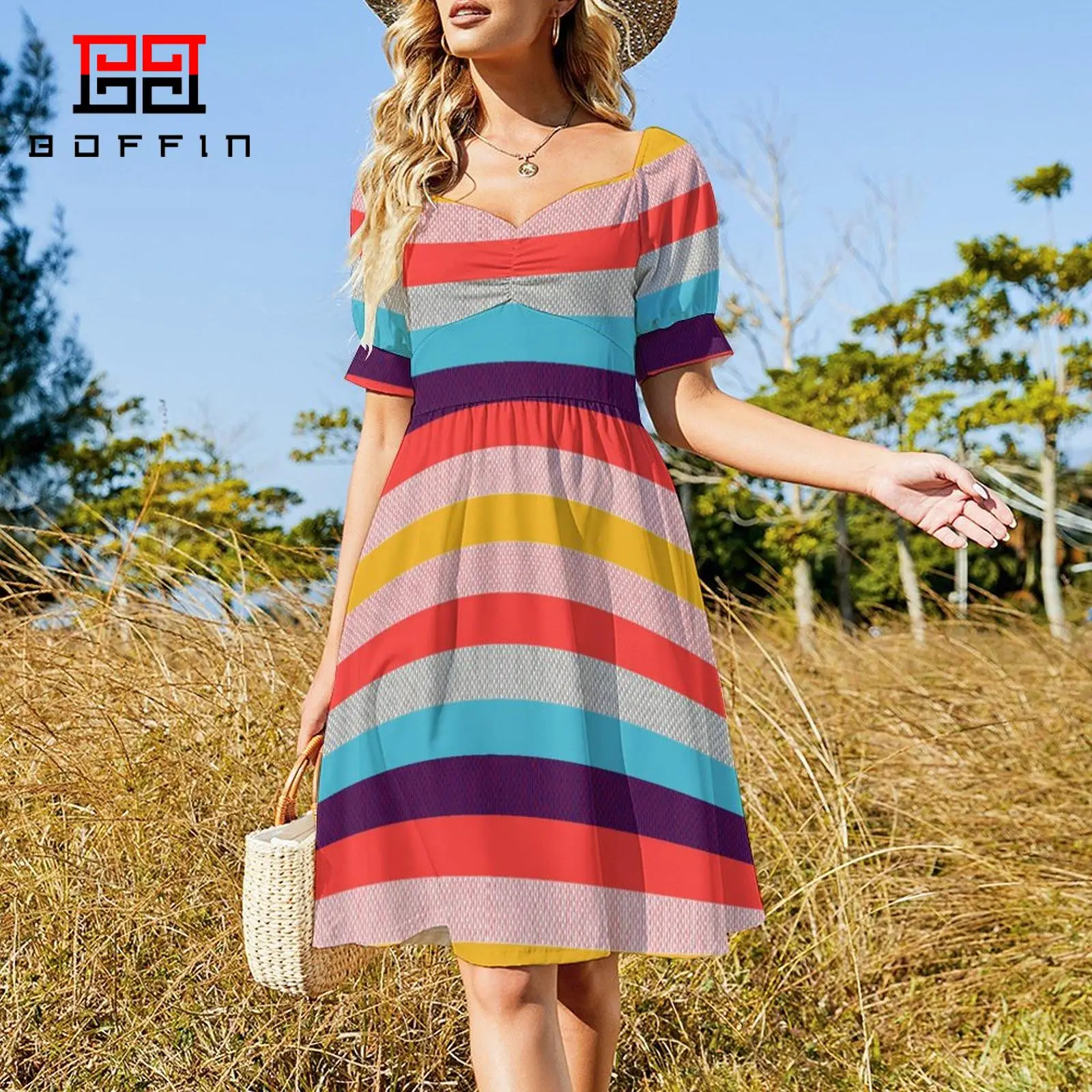 BOFFIN Summer New Women Party Dresses Ladies Short Sleeve Fashion Pleated Printed Dress Holiday Clothing 6XL
BOFFIN Summer New Women Party Dresses Ladies Short Sleeve Fashion Pleated Printed Dress Holiday Clothing 6XL