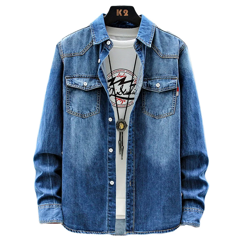 Denim Shirt Men Cotton Shirt Fashion Autumn Slim Long Sleeve Cowboy Shirt Stylish Wash Slim Tops Business leisure Tooling shirt
Denim Shirt Men Cotton Shirt Fashion Autumn Slim Long Sleeve Cowboy Shirt Stylish Wash Slim Tops Business leisure Tooling shirt