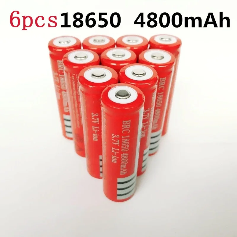 6pcs 18650 Battery rechargeable lithium battery 4800mAh 3.7V Li-ion battery for flashlight Torch 18650 Batteries
6pcs 18650 Battery rechargeable lithium battery 4800mAh 3.7V Li-ion battery for flashlight Torch 18650 Batteries