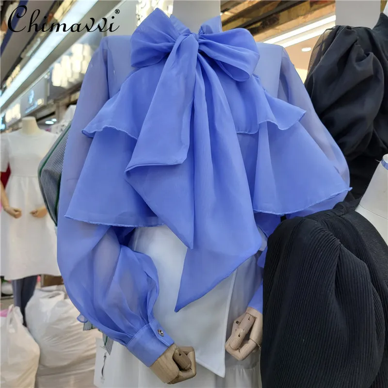 2022 Spring Summer New Fashion Elegant Shirt Women Ruffled Fairy Bow Collar Chiffon Blouses Ladies Simple Sweet Solid Color Top
2022 Spring Summer New Fashion Elegant Shirt Women Ruffled Fairy Bow Collar Chiffon Blouses Ladies Simple Sweet Solid Color Top