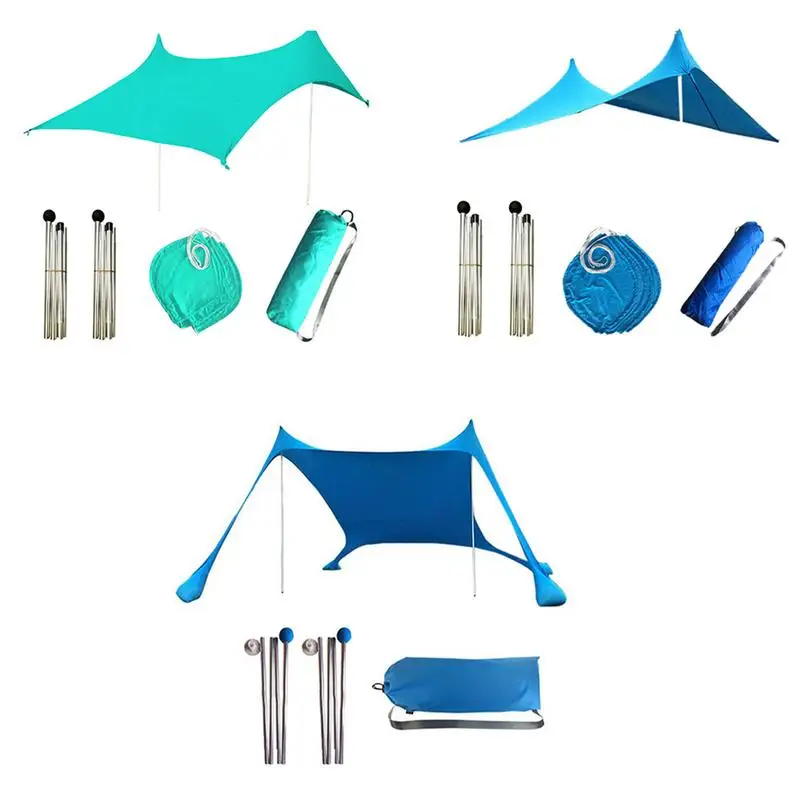 

Навес для пляжа, навес, тент для пляжа, солнцезащитный тент с защитой UPF 50, портативный и простой в установке идеальный оттенок, Пляжная палатка