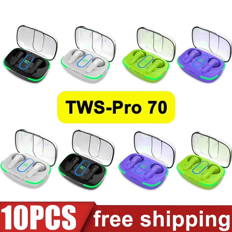5Pcs 10Pcs Pro 70 TWS Bluetooth 5.1 Earphone Wireless Headphone Stereo Gaming Headset Mini Bass Earbuds with Mic for Smartphone
5Pcs 10Pcs Pro 70 TWS Bluetooth 5.1 Earphone Wireless Headphone Stereo Gaming Headset Mini Bass Earbuds with Mic for Smartphone