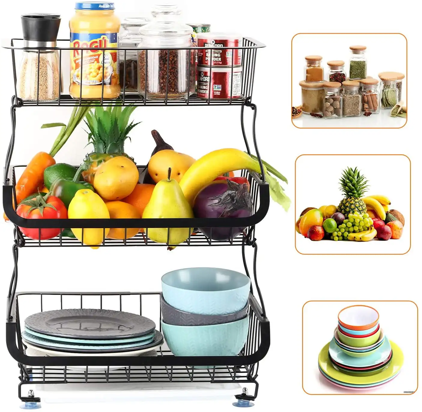 3-Tier Metal Wire Baskets Stackable Storage Baskets with Rolling WheelsFree shipping
3-Tier Metal Wire Baskets Stackable Storage Baskets with Rolling WheelsFree shipping
