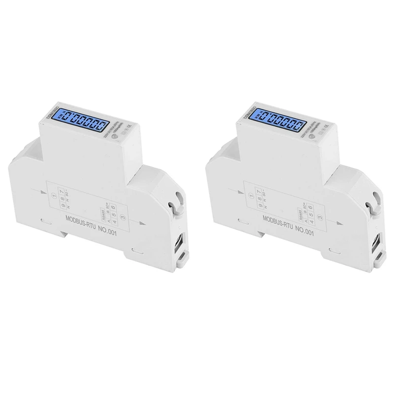 2X 5-100A 220V Energy Meter Single Phase RS485 MODBUS Protocol LCD Backlit Display Din Rail Watt Meter Energy Meter
2X 5-100A 220V Energy Meter Single Phase RS485 MODBUS Protocol LCD Backlit Display Din Rail Watt Meter Energy Meter