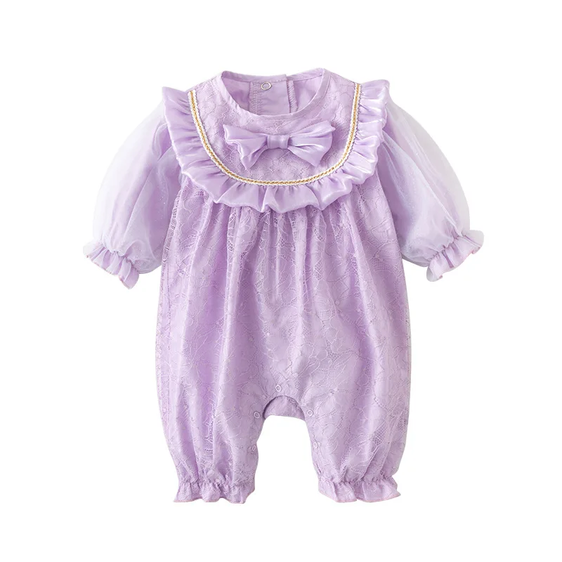 Spring and Autumn Children's Clothing Baby Clothes Baby Girl One-Pieces Purple Mesh Fashion Bow Kids Romper Infant Jumpsuit
Spring and Autumn Children's Clothing Baby Clothes Baby Girl One-Pieces Purple Mesh Fashion Bow Kids Romper Infant Jumpsuit