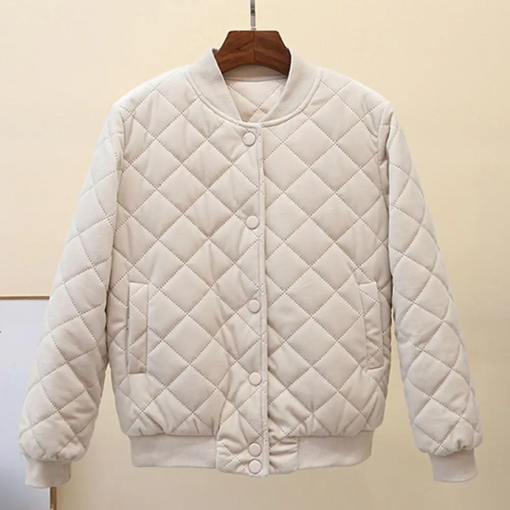 Winter Down Coat Single-breasted Women Coat Quilted Cotton Rhombus Warm Padded Elastic Cuff Autumn Coat куртки chaquetas
Winter Down Coat Single-breasted Women Coat Quilted Cotton Rhombus Warm Padded Elastic Cuff Autumn Coat куртки chaquetas