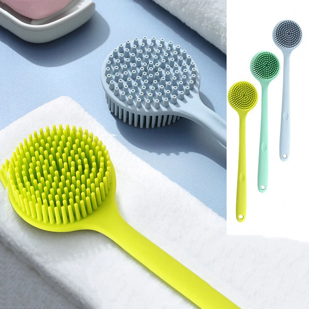 High Quality Double-Sided Silicone Massage Body Brush Long Handle Bath Shower Brush Back Body Cleaning Bathroom Accessories
High Quality Double-Sided Silicone Massage Body Brush Long Handle Bath Shower Brush Back Body Cleaning Bathroom Accessories