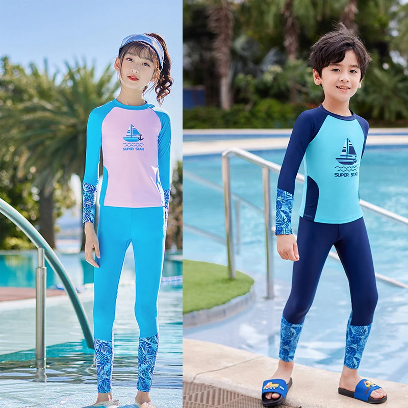 Big Size Swimsuit Kids Girl Long Sleeve Boys Swimwear Two Piece Korean Style Sun Protection Beachwear Teen Swimming Suit
Big Size Swimsuit Kids Girl Long Sleeve Boys Swimwear Two Piece Korean Style Sun Protection Beachwear Teen Swimming Suit