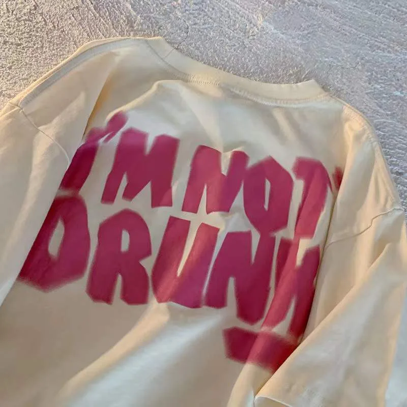 I'M NOT DRUNK Print T-shirt Women European American Style Short Sleeve O Collar Woman Tops Casual Loose Girls T-shirts
I'M NOT DRUNK Print T-shirt Women European American Style Short Sleeve O Collar Woman Tops Casual Loose Girls T-shirts