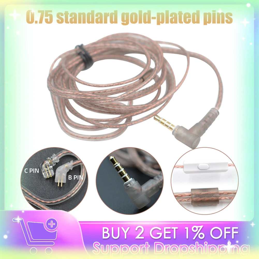 Oxygen-Free Copper Twisted Earphone Cable for KZ/CCA ZST ZSR ZSN ZSN PRO Headset Wire Original Replacement Cord
Oxygen-Free Copper Twisted Earphone Cable for KZ/CCA ZST ZSR ZSN ZSN PRO Headset Wire Original Replacement Cord