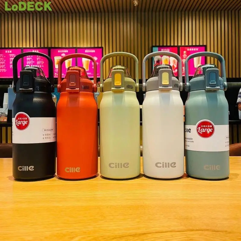 1.3/1.7L Straw Water Bottle Portable Insulated Tumbler Sports Drinking Cup Stainless Steel Vacuum Flasks Large Capacity Thermos
1.3/1.7L Straw Water Bottle Portable Insulated Tumbler Sports Drinking Cup Stainless Steel Vacuum Flasks Large Capacity Thermos