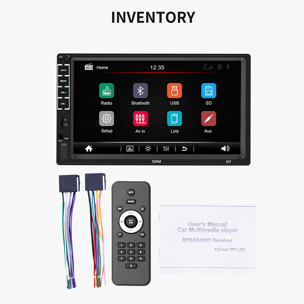 Car Video Radio 7in Touch Screen 2 Din Stereo MP5 Player FM Receiver Bluetooth Car Accessories Reversing Camera Monitor
Car Video Radio 7in Touch Screen 2 Din Stereo MP5 Player FM Receiver Bluetooth Car Accessories Reversing Camera Monitor