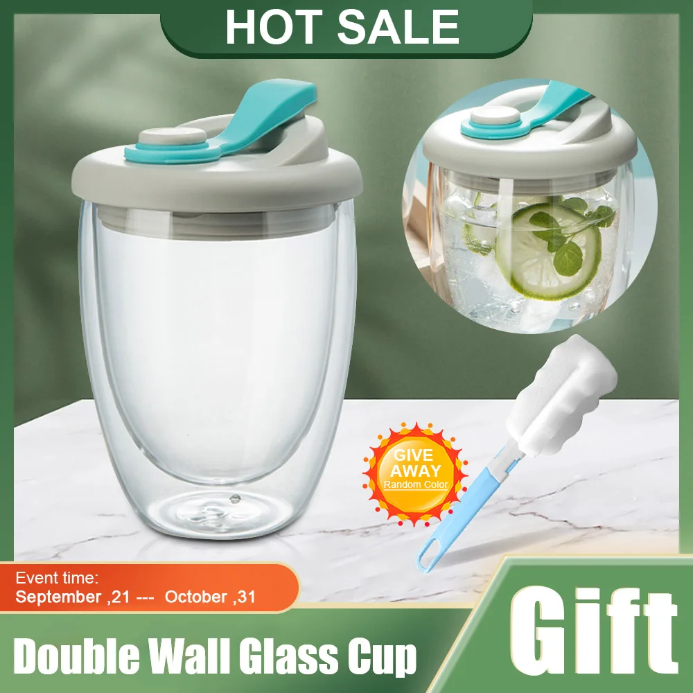 Transparent Double Glass Cup Thermos Bottle Juice Teacup Coffee Mug With Silica Gel Lid Leak Proof Insulation Portable Dinkware
Transparent Double Glass Cup Thermos Bottle Juice Teacup Coffee Mug With Silica Gel Lid Leak Proof Insulation Portable Dinkware