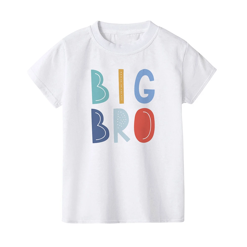 Kids Tshirt Summer Fashion Children Short Sleeve White T Shirt Top Promoted To Big Sister/brother 2022 Print Clothes | Детская одежда и