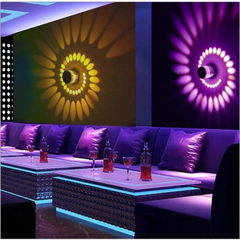 Spiral Hole Wall Light 3W Colorful White Yellow RGB LED Wall Lamp Aluminum Wall Lamp Indoor Lighting for Hall Bar KTV Home Decor
Spiral Hole Wall Light 3W Colorful White Yellow RGB LED Wall Lamp Aluminum Wall Lamp Indoor Lighting for Hall Bar KTV Home Decor
