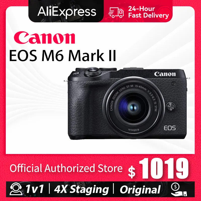 Canon EOS M6 Mark II APS-C портативная беззеркальная цифровая камера 4K видеосъемка с