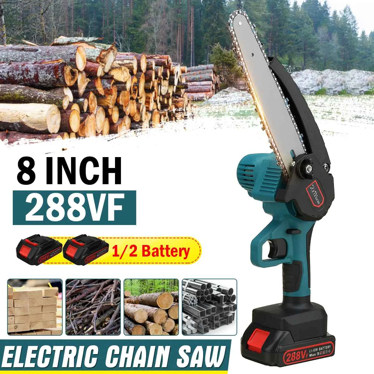 3000W 8 Inch 288VF Mini Electric Chain Saw With 2Pcs Battery Woodworking Pruning ChainSaw One-handed Garden Logging Power Tool
3000W 8 Inch 288VF Mini Electric Chain Saw With 2Pcs Battery Woodworking Pruning ChainSaw One-handed Garden Logging Power Tool