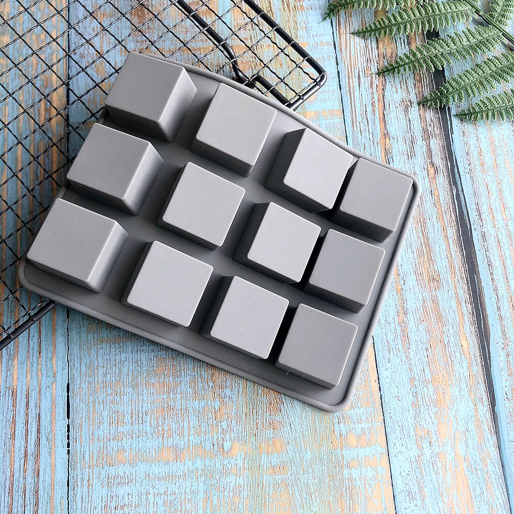 

12 Even Square Ice Cube Tray Silicone Mold DIY Pudding Jelly Chocolate Fondant Mould Cake Baking Decorating Tools Bakeware