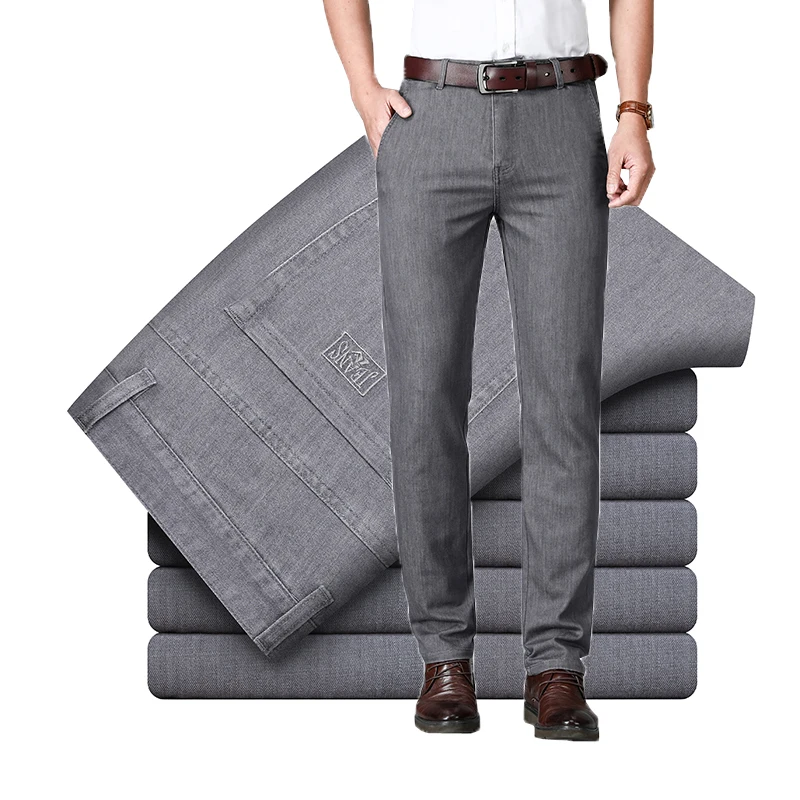 2022 New men's summer and spring jeans Men's Fitted Loose Elegant Grey Thin Jeans Fashion high quality elastic trousers youth
2022 New men's summer and spring jeans Men's Fitted Loose Elegant Grey Thin Jeans Fashion high quality elastic trousers youth