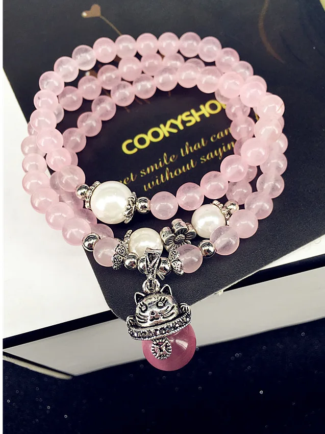 Korean Version Zhaocai Cat Pink Crystal Blue Sandstone Bracelet Original Multi-layer Women's Fashion Jewelry Wholesa Drop Ship
Korean Version Zhaocai Cat Pink Crystal Blue Sandstone Bracelet Original Multi-layer Women's Fashion Jewelry Wholesa Drop Ship