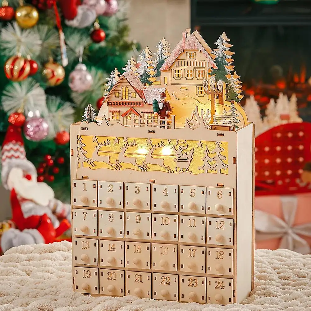 Wood Christmas Advent Calendars Christmas Decoration LED Lights 24 Days Countdown Calendar Ornament Creative House Decor
Wood Christmas Advent Calendars Christmas Decoration LED Lights 24 Days Countdown Calendar Ornament Creative House Decor