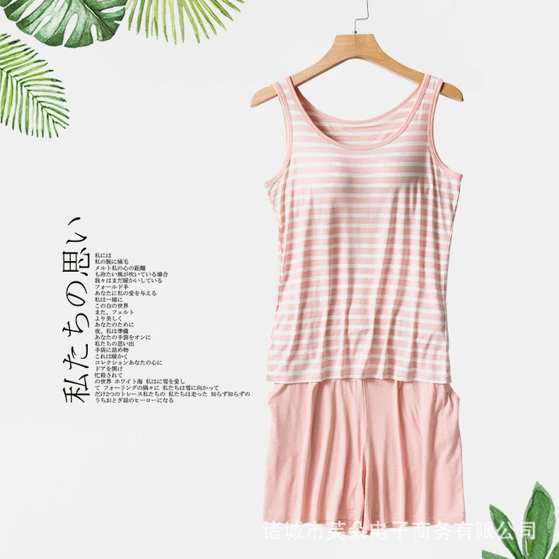 Sexy Sleeveless Summer Female Sleepwear Top Shorts Pijamas Suit Pajamas Set Loose Casual Elastic Waist Home Wear Loungewear
Sexy Sleeveless Summer Female Sleepwear Top Shorts Pijamas Suit Pajamas Set Loose Casual Elastic Waist Home Wear Loungewear