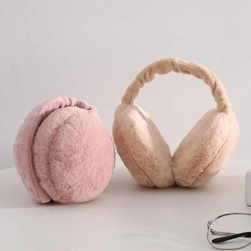 

Winter Foldable Warm Plush Earmuffs for Women Men Solid Color Soft Cold Protection Unisex Headphone Ear muffs Frostproof Earmuff