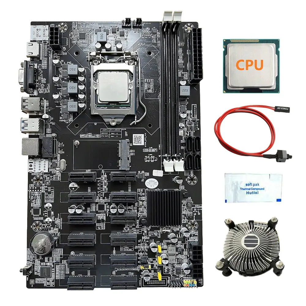 12 PCIE B75 BTC Mining Motherboard+CPU+Fan+Thermal Grease+Switch Cable 12 PCI-E(to USB3.0) LGA1155 DDR3 MSATA ETH Miner
12 PCIE B75 BTC Mining Motherboard+CPU+Fan+Thermal Grease+Switch Cable 12 PCI-E(to USB3.0) LGA1155 DDR3 MSATA ETH Miner
