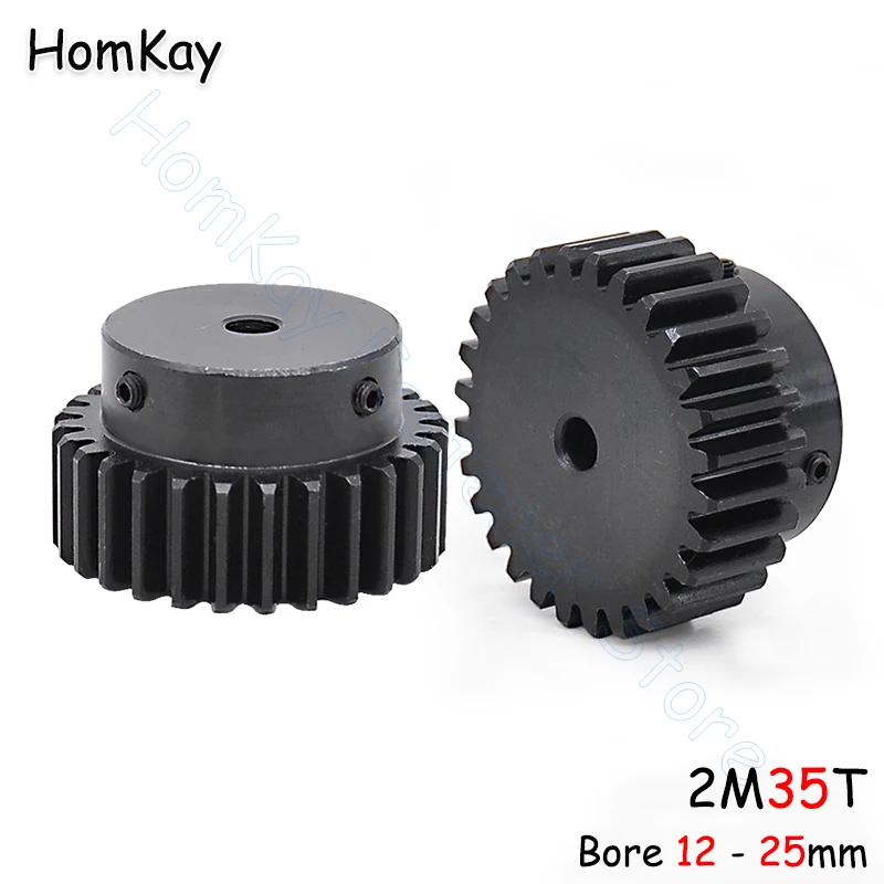 

Mod 2 35T Spur Gear Bore 12 15 20 25mm 45# Steel Transmission Gears 2 Module 35 Tooth Motor Pinion DIY Accessories Parts