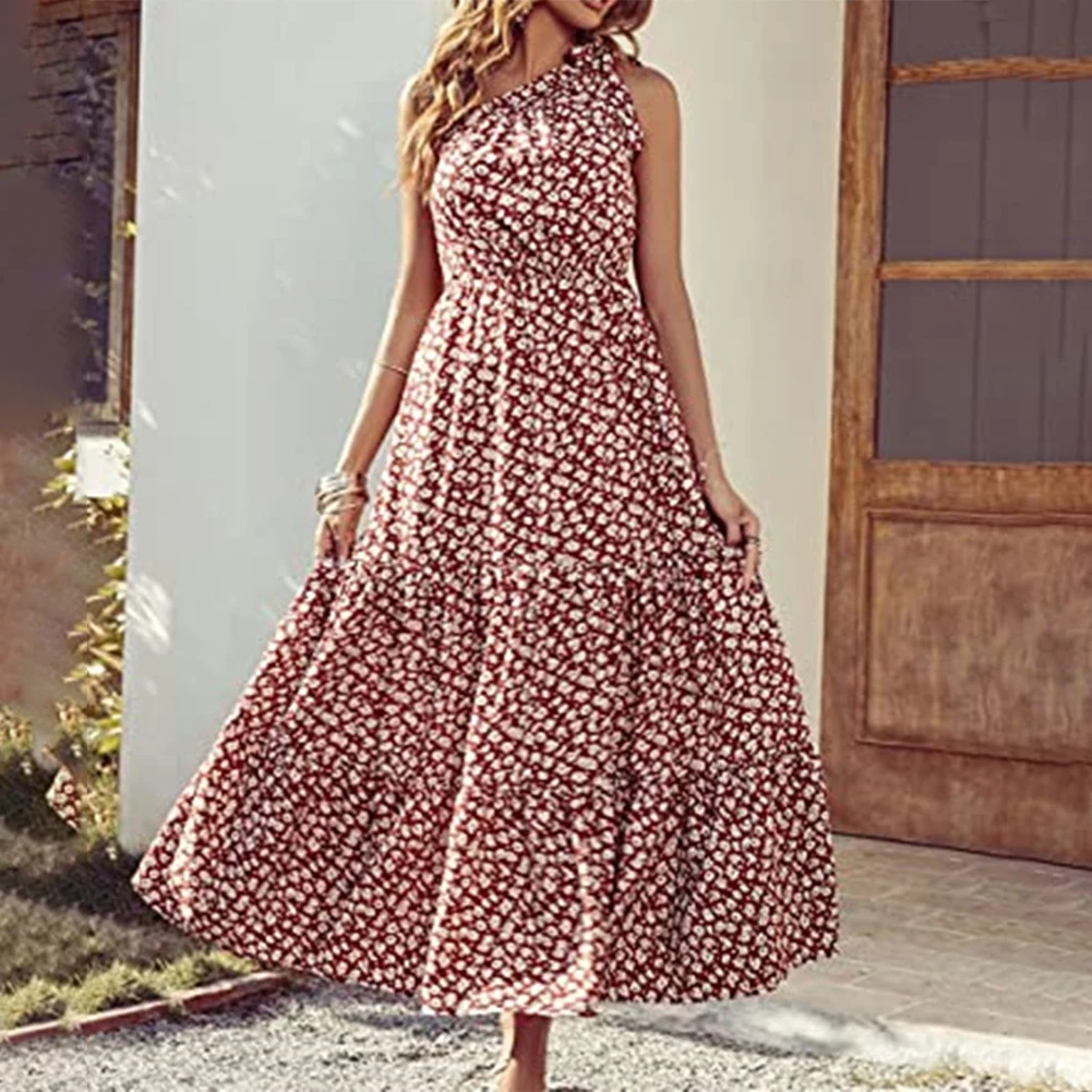 Women Bohemian Summer Single Shoulder Diagonal Neck Floral High Waist Printed Beach Vacation Big Swing Dress
Women Bohemian Summer Single Shoulder Diagonal Neck Floral High Waist Printed Beach Vacation Big Swing Dress