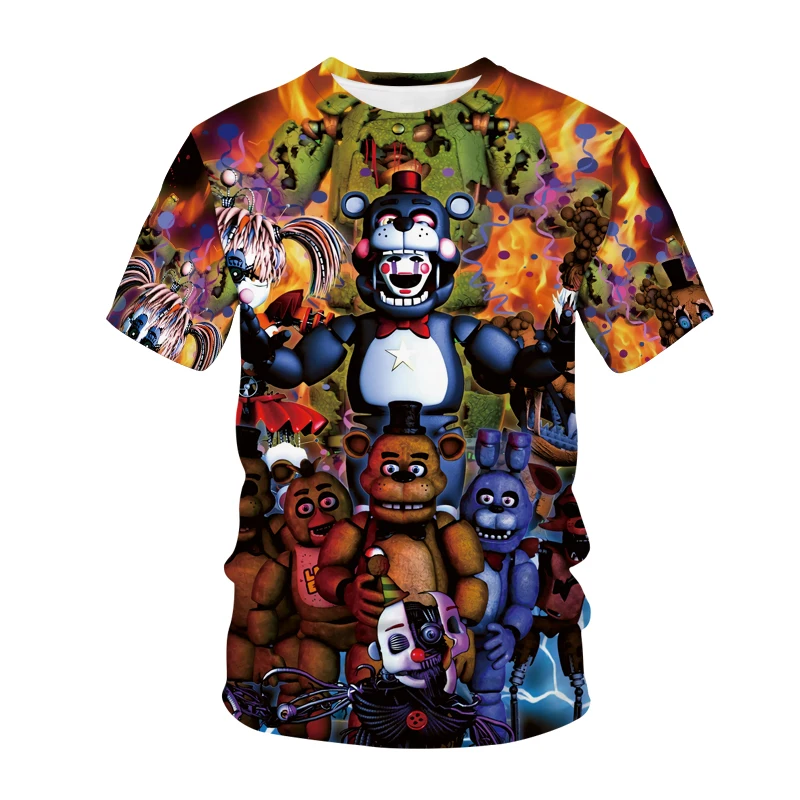Five Night At Freddy T-shirt Horror Game FNAF 3D Print Streetwear Men Women Fashion T Shirt Children T Shirt Kids Boy Girl Tops
Five Night At Freddy T-shirt Horror Game FNAF 3D Print Streetwear Men Women Fashion T Shirt Children T Shirt Kids Boy Girl Tops