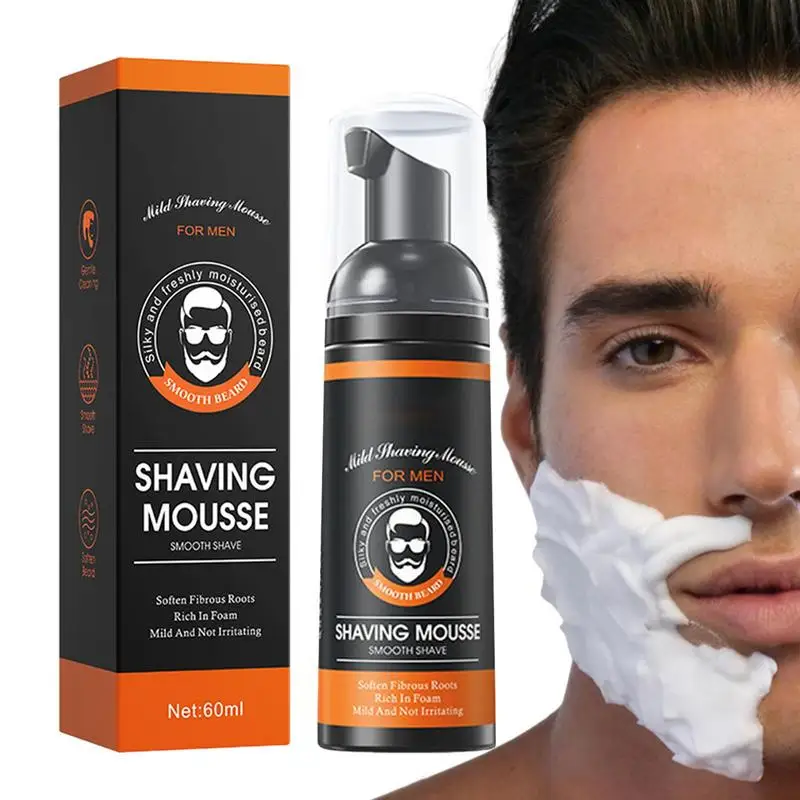 

Mens Shaving Cream 2 Oz Shave Gel For Men With Vitamin E Men's Moisturizes Shaving Mousse Travel Size For Reduce Skin Irritation