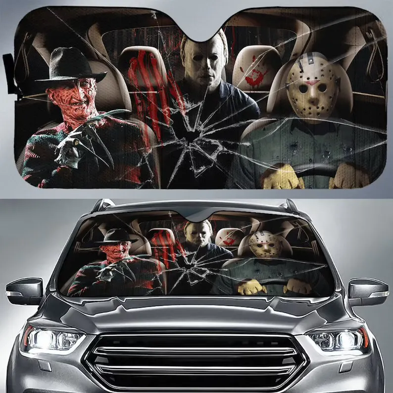 Horror Movie Killers 3D Print Car Sun Shade Halloween Pennywise Auto Sun Shade Car Accessories Foldable Window Cover
Horror Movie Killers 3D Print Car Sun Shade Halloween Pennywise Auto Sun Shade Car Accessories Foldable Window Cover