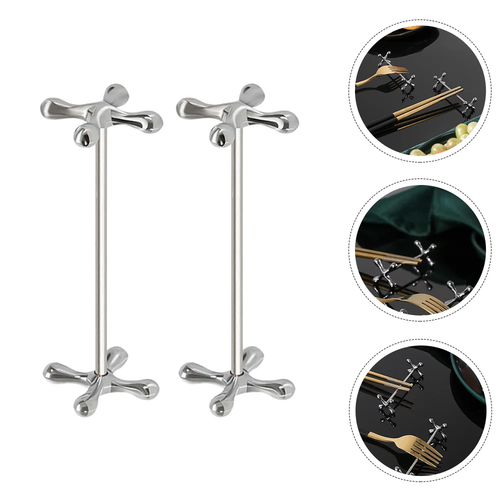 

Rest Chopstick Holder Fork Chopsticks Decorative Stand Rests Tableware Cutlery Spoon Metal Pillow Table Rack Iron Silverware