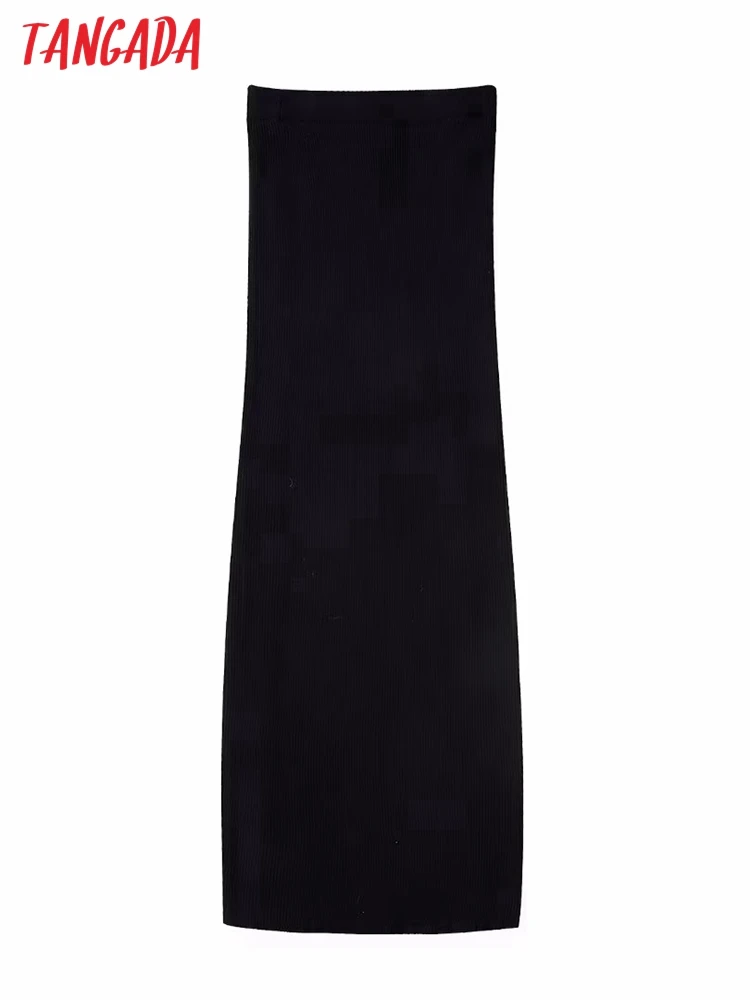 Tangada Women 2022 Back Vent Ribbed Black Knit Skirt Vintage High Waist Strethy Female Skirts BE142
Tangada Women 2022 Back Vent Ribbed Black Knit Skirt Vintage High Waist Strethy Female Skirts BE142