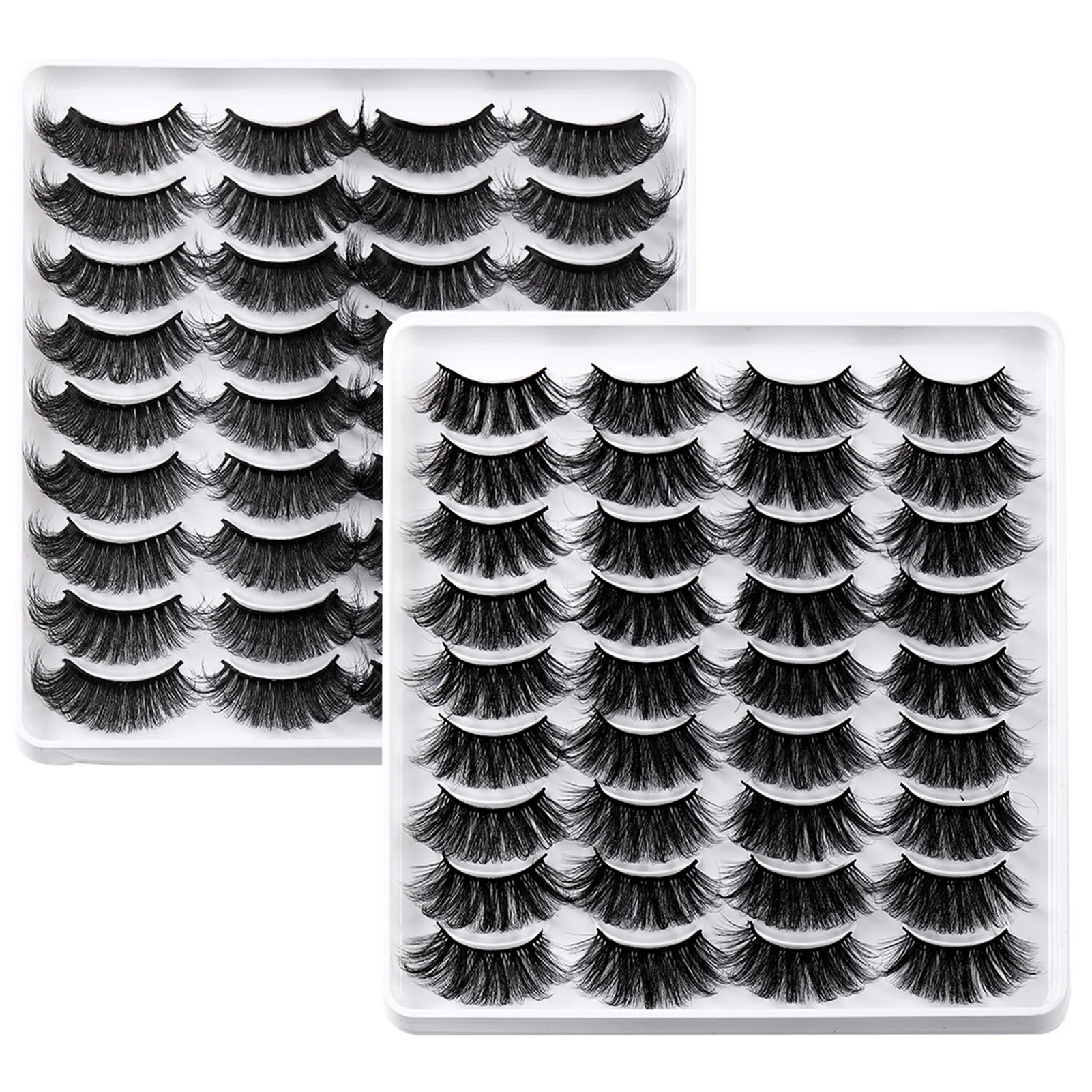 

18 Pairs 5D Lengthening Faux Lashes Multilayered Curling up Thicken Eyelashes Beautify Eyes Professional Salon Use
